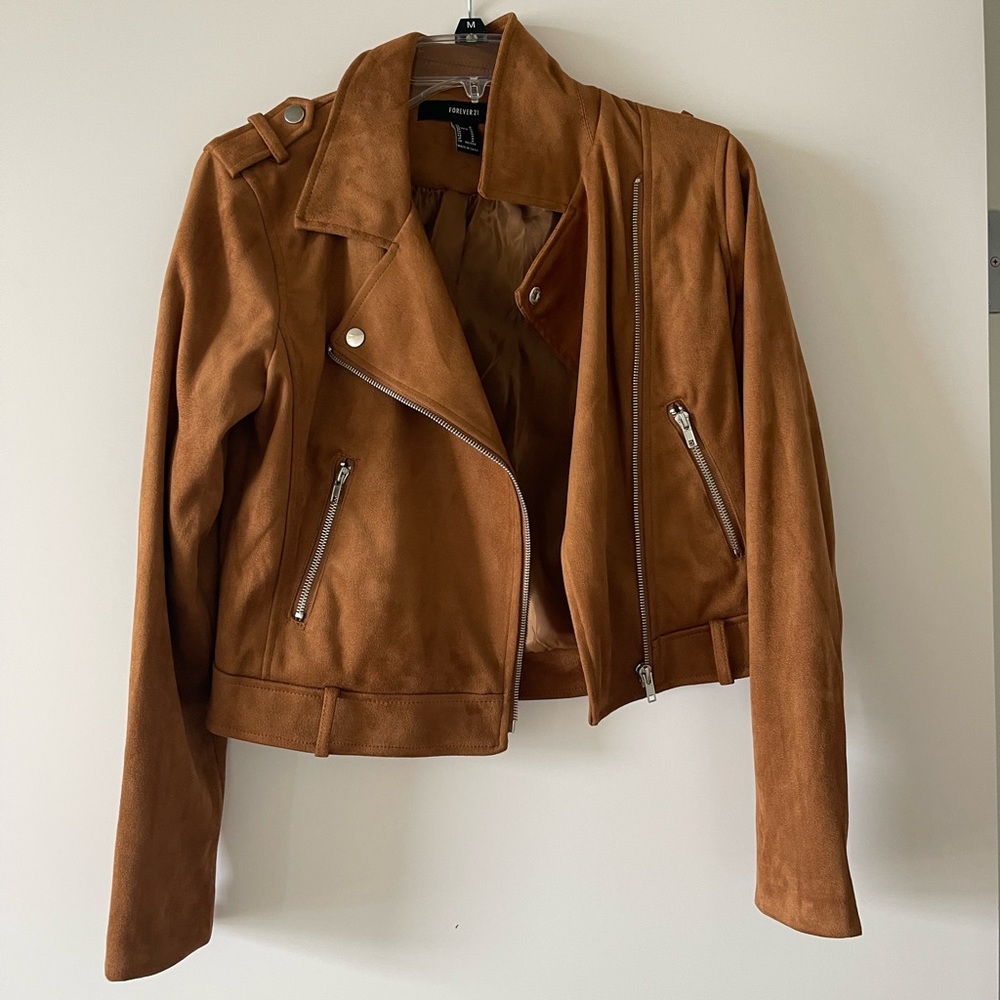Suede cropped jacket. Size M